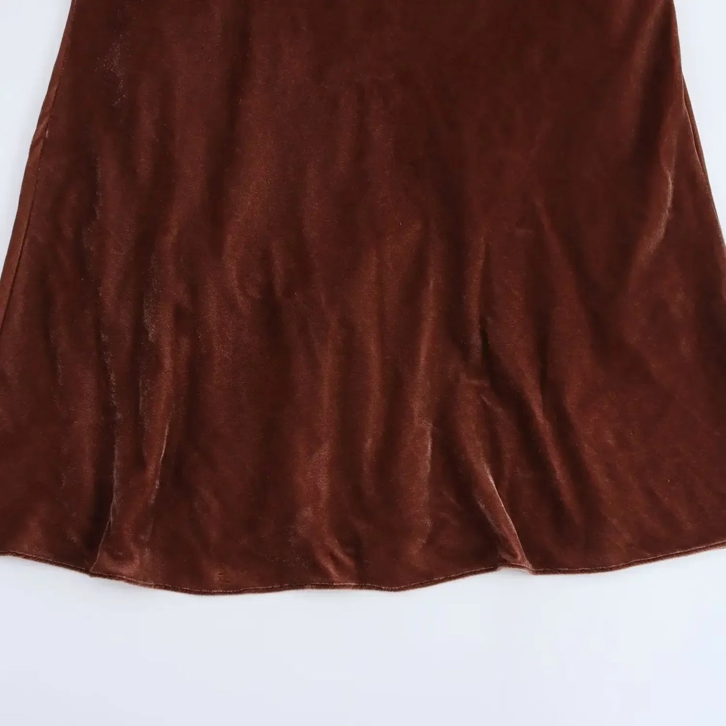 Women's new fashion pleated decoration slim suspender velvet Midi dress retro sleeveless backless women's dress Mujer