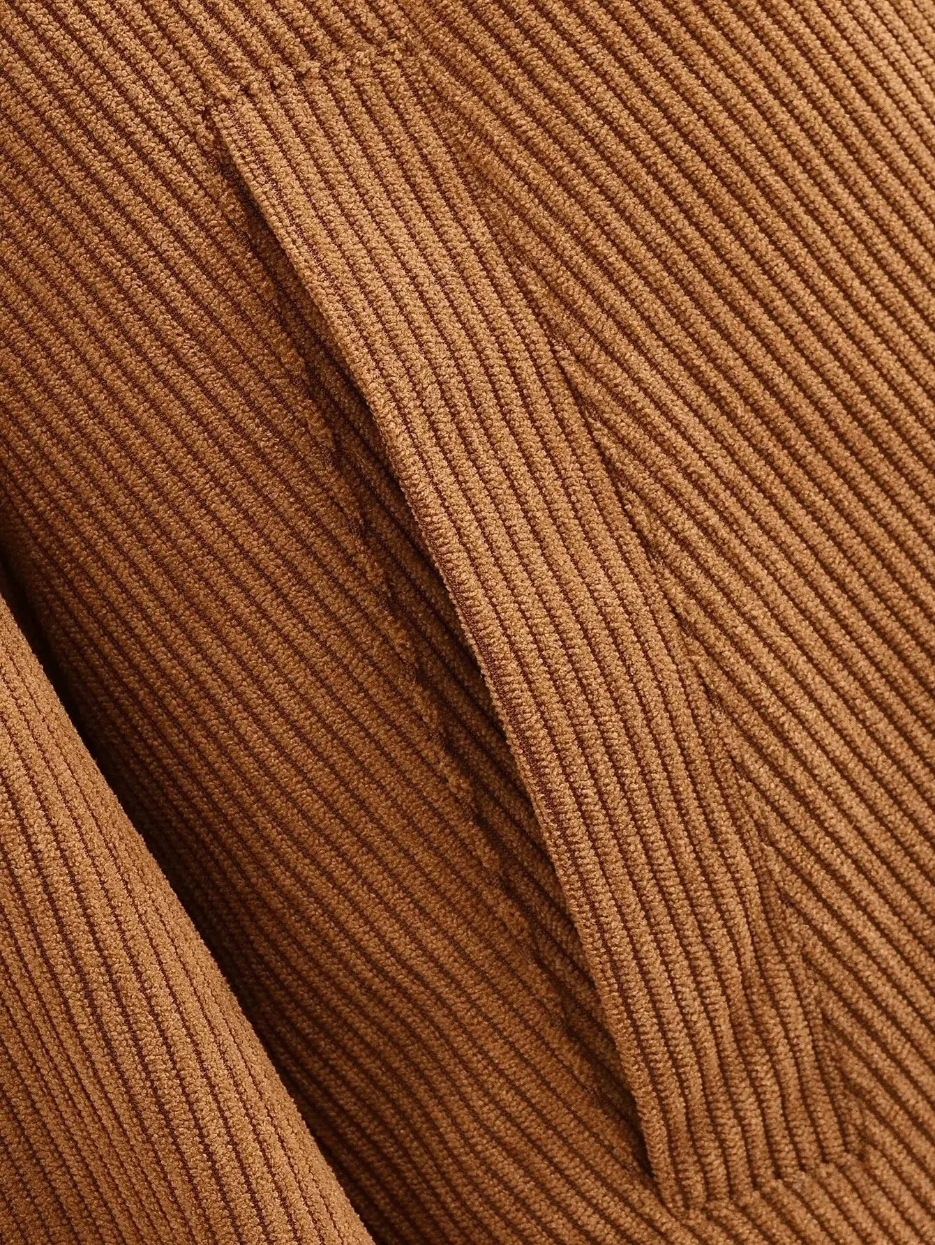 Women's new fashion loose side pocket casual versatile corduroy jacket Coat retro long sleeved zipper women's Coat chic top