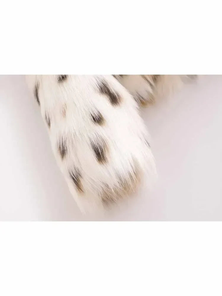 Women's new fashion artificial fur effect short warm print striped fleece coat retro long sleeved pocket women's coat chic top