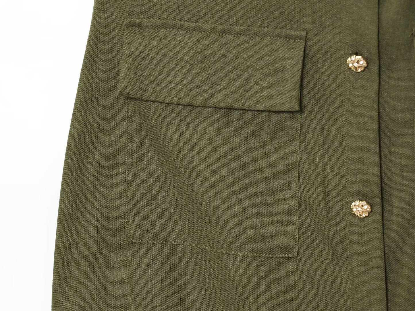 Women's New Fashion With Belt Linen Blended Sleeveless Midi Dress