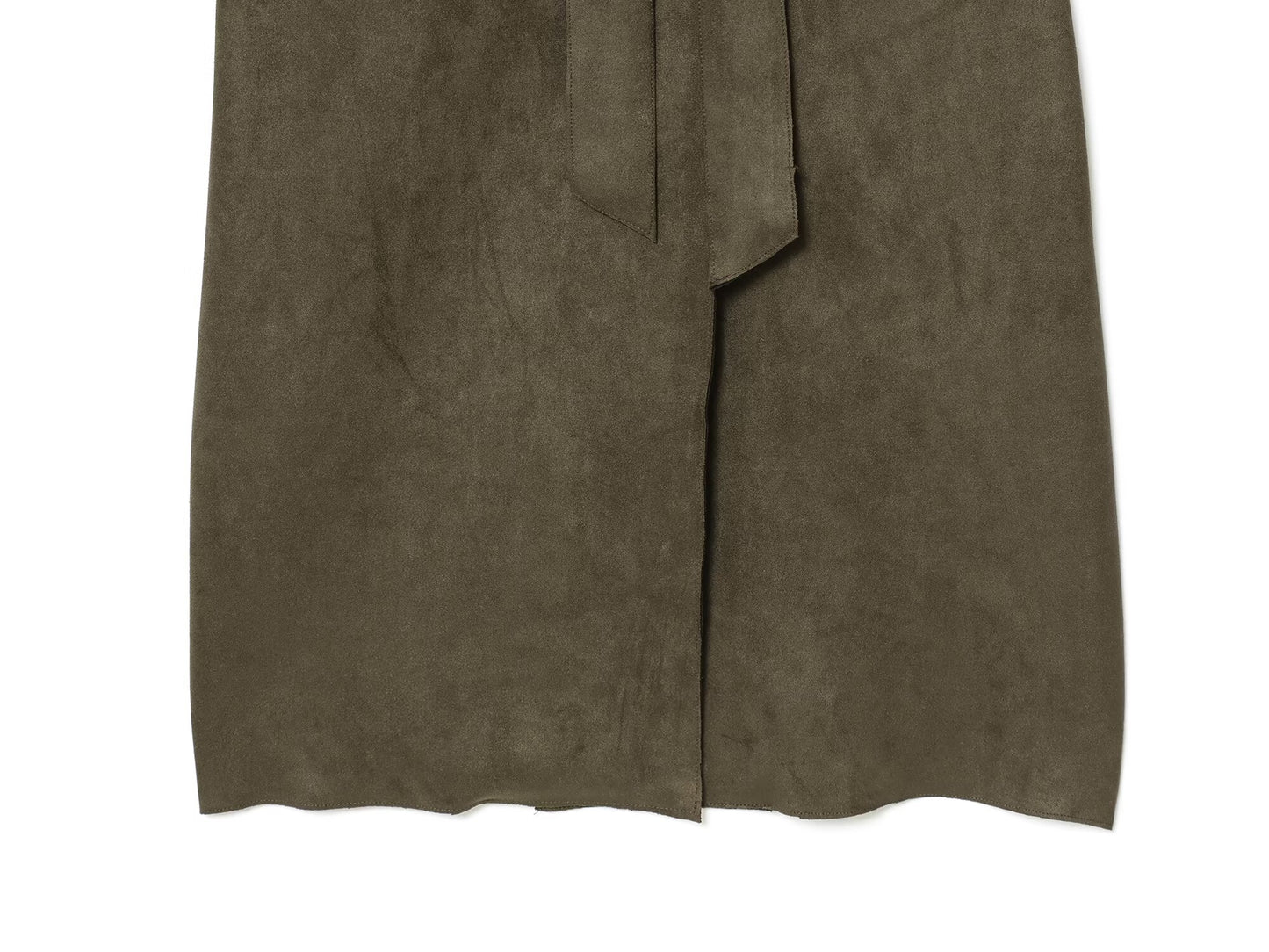 Women's new fashion with Belt long style suede effect windbreaker Coat