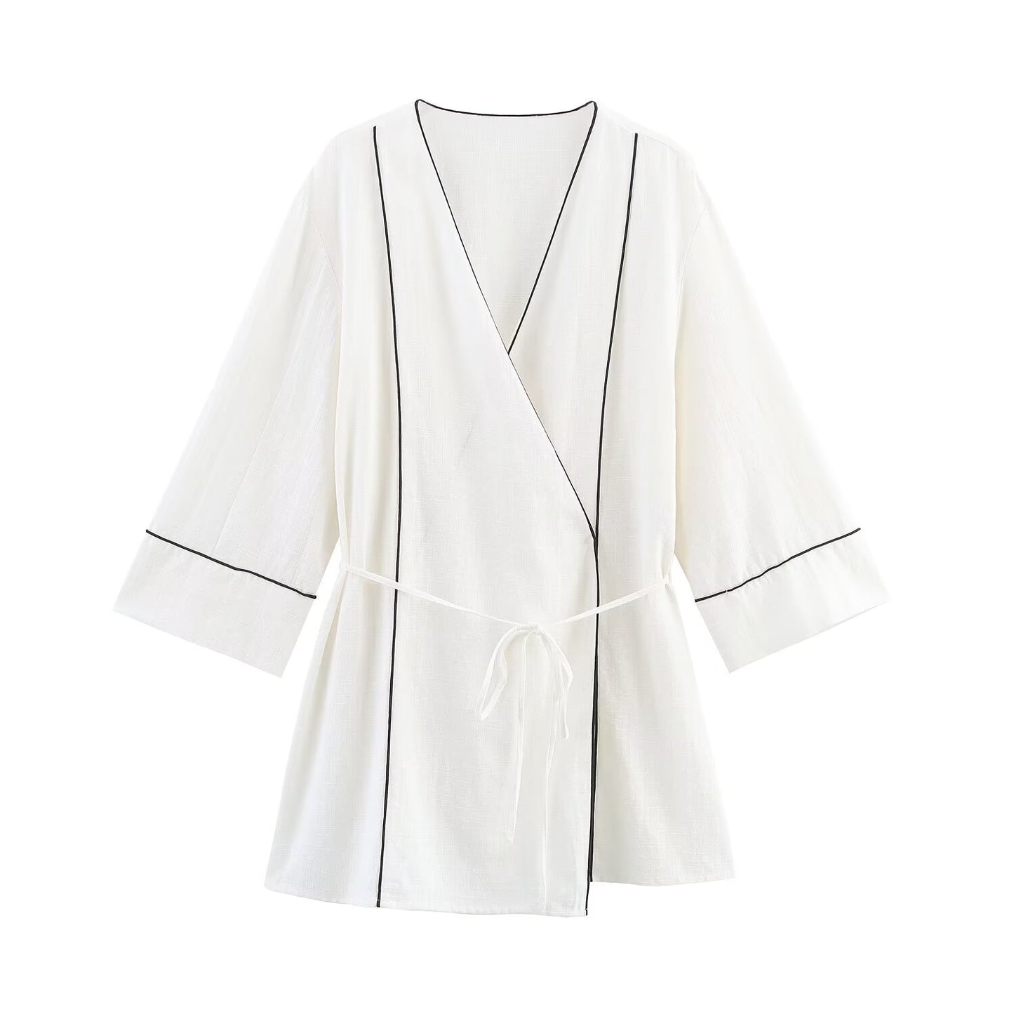 Women's' New Fashion with belt loose V-neck long sleeved shirt coat+Pants Women's suit