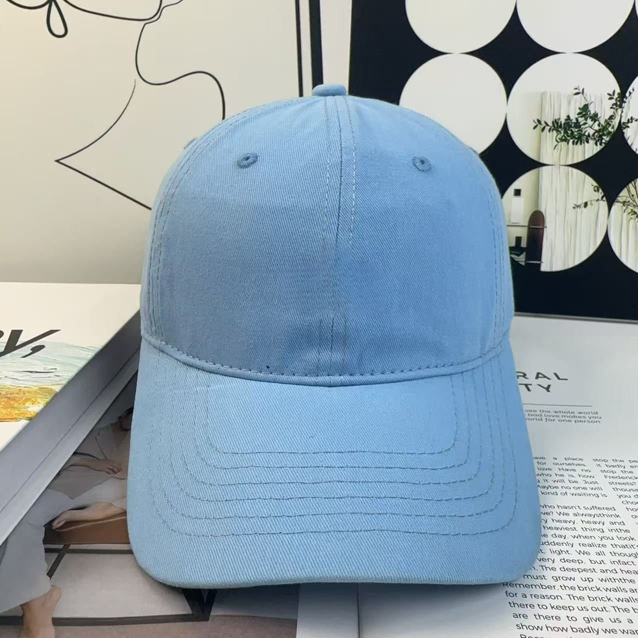 Men's and Women's Casual Joker Three-dimensional Letters Baseball Cap Big Head Wai Outdoor Cap.