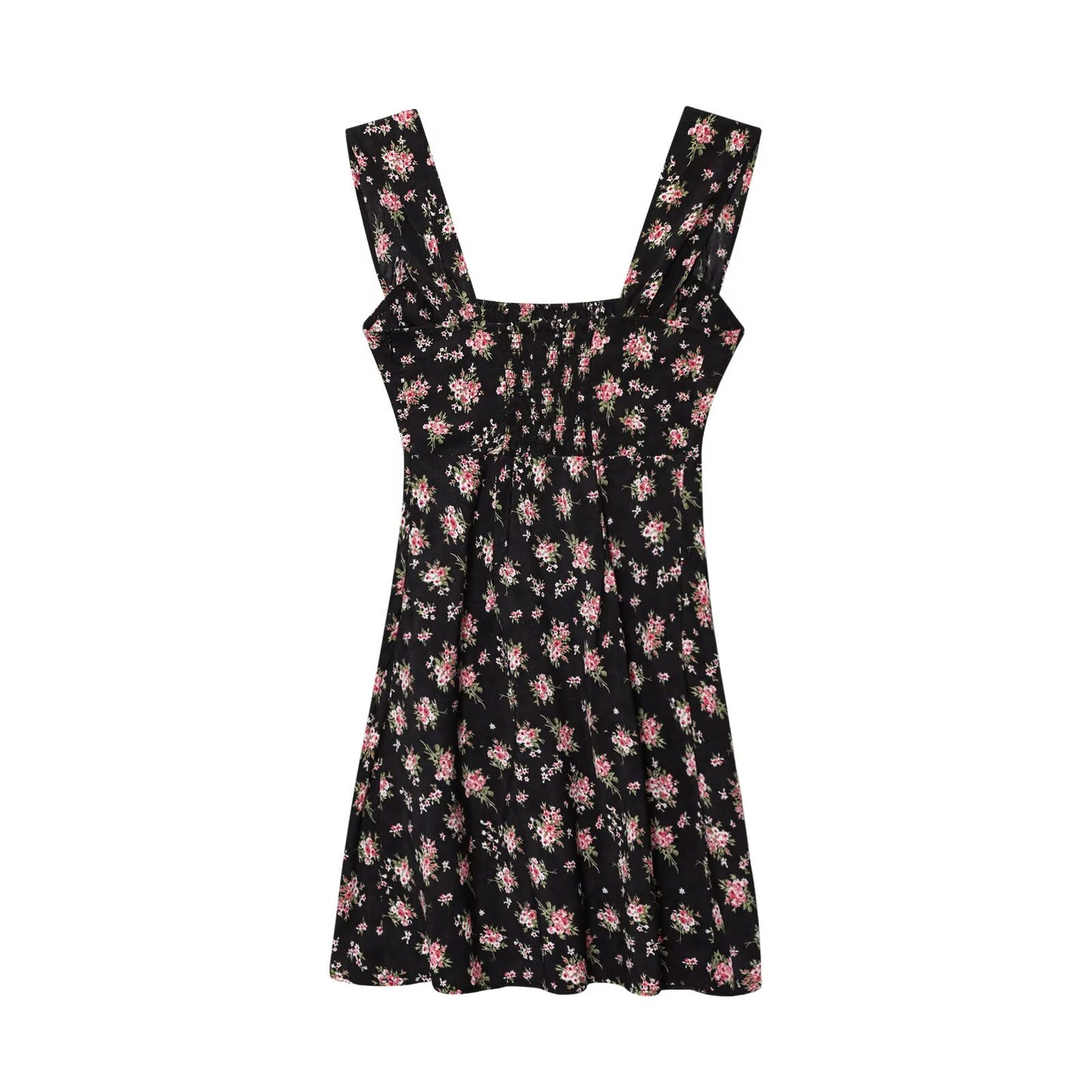 Women's sweet Fashion slim backless A-line printed mini dress