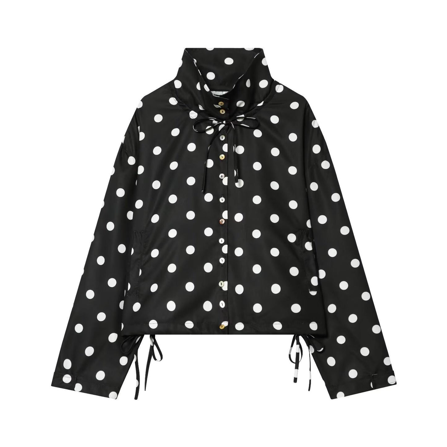 Women's bow decoration polka dot Coat