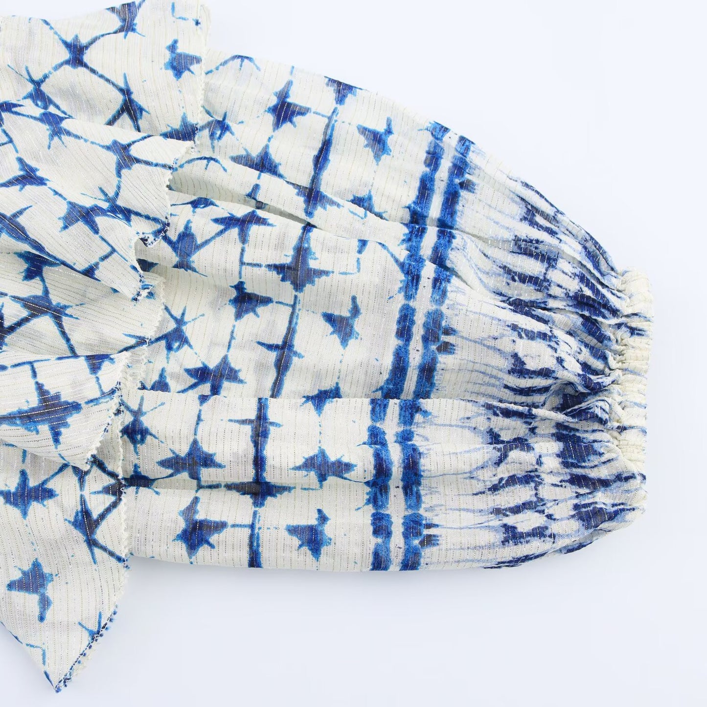 Women's' New Fashion lace up decoration loose long sleeved printed shirt