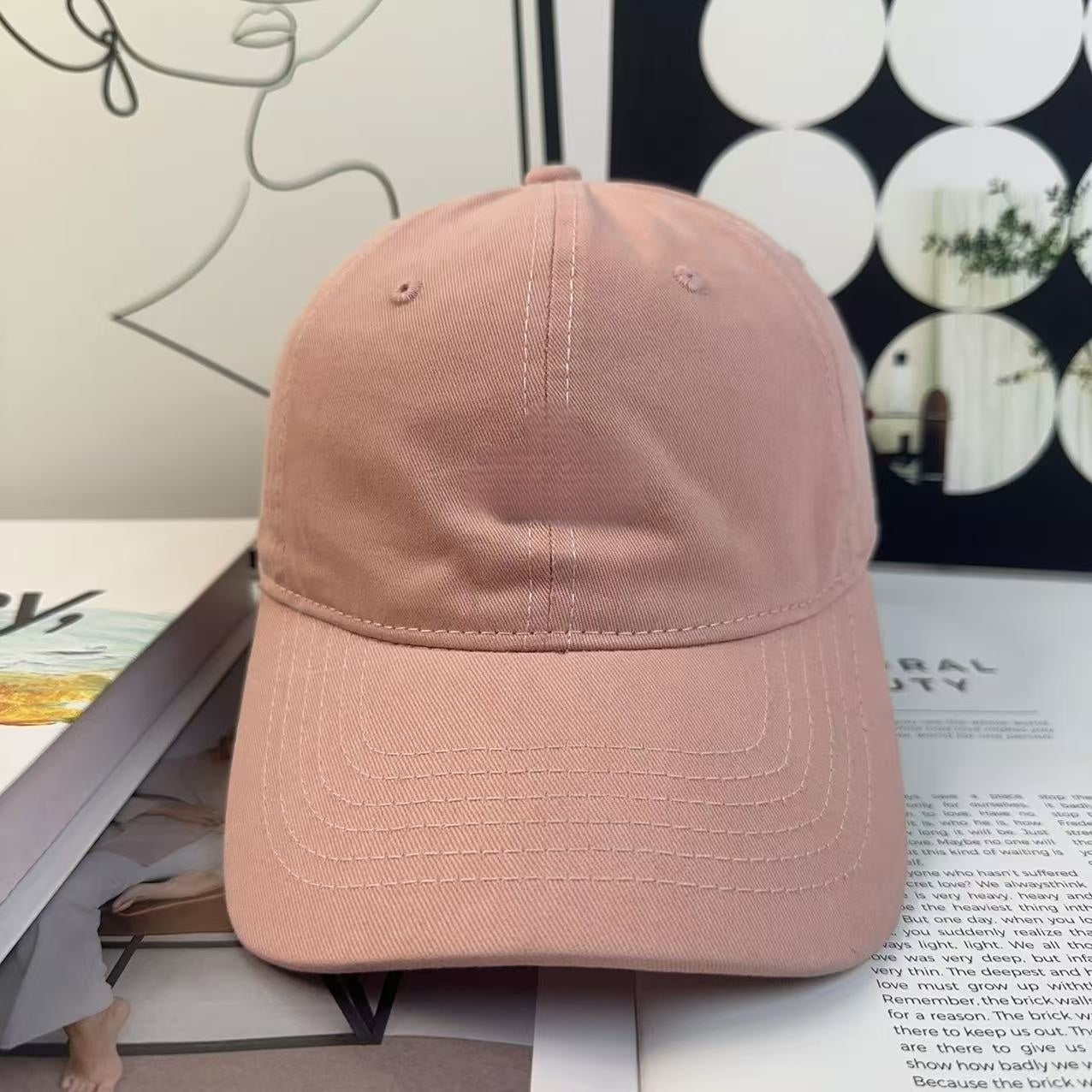 Men's and Women's Casual Joker Three-dimensional Letters Baseball Cap Big Head Wai Outdoor Cap.