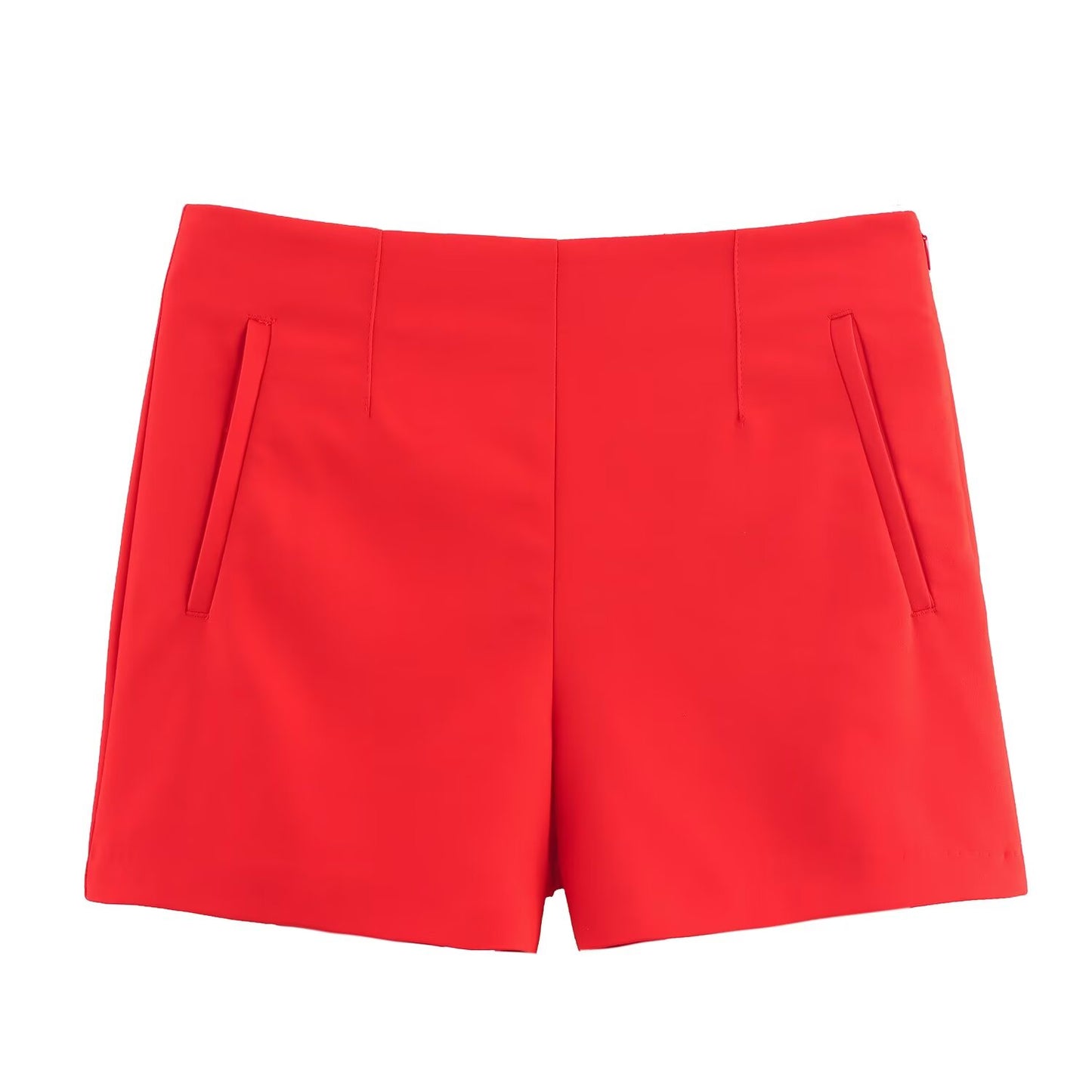 Women's chic Fashion side pocket high waist casual striped shorts