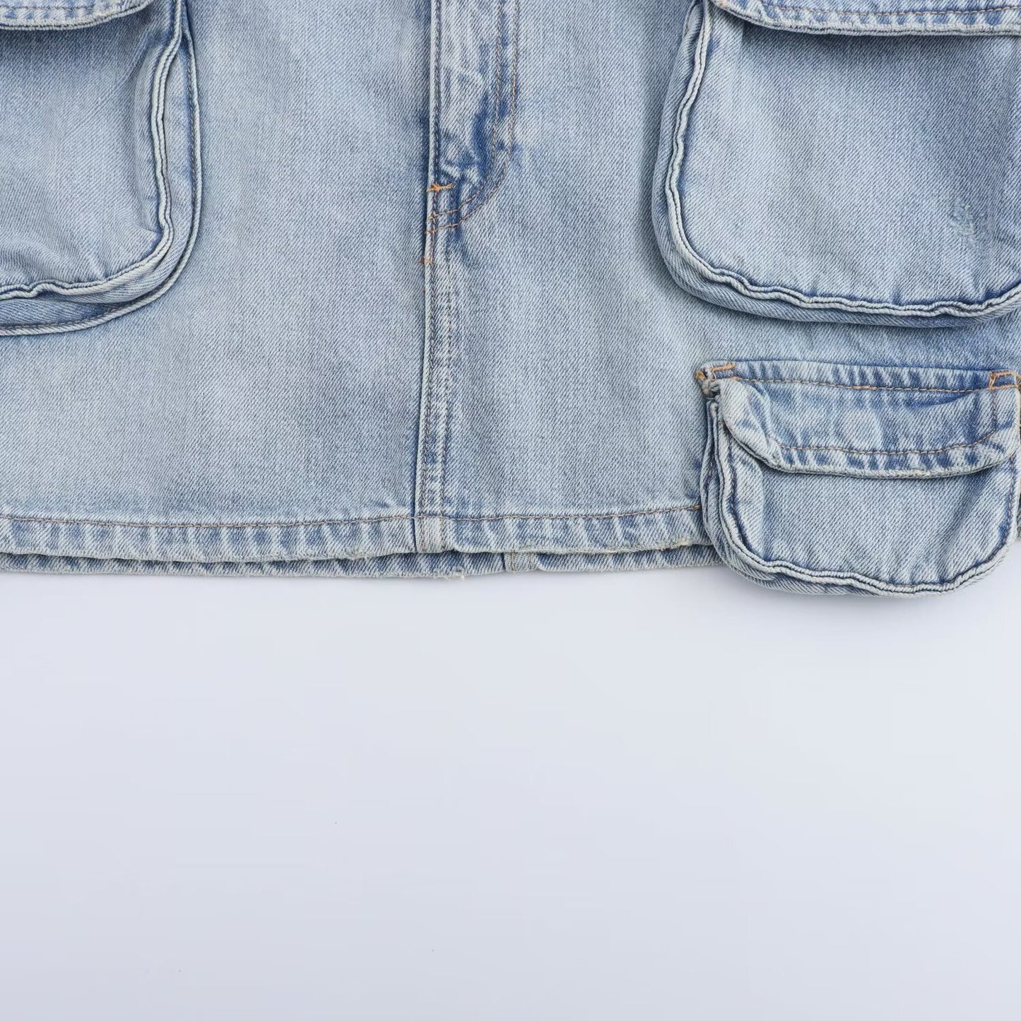 Women's new fashion pocket decoration casual versatile denim mini skirt