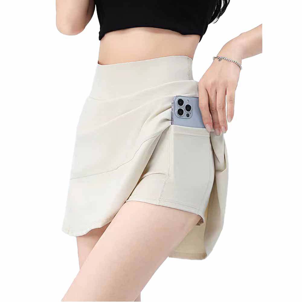 LU Women's one-piece skirt pants anti-exposure plus size, high waist, slim and slim, wearing a running fitness Joker bottoming skirt.