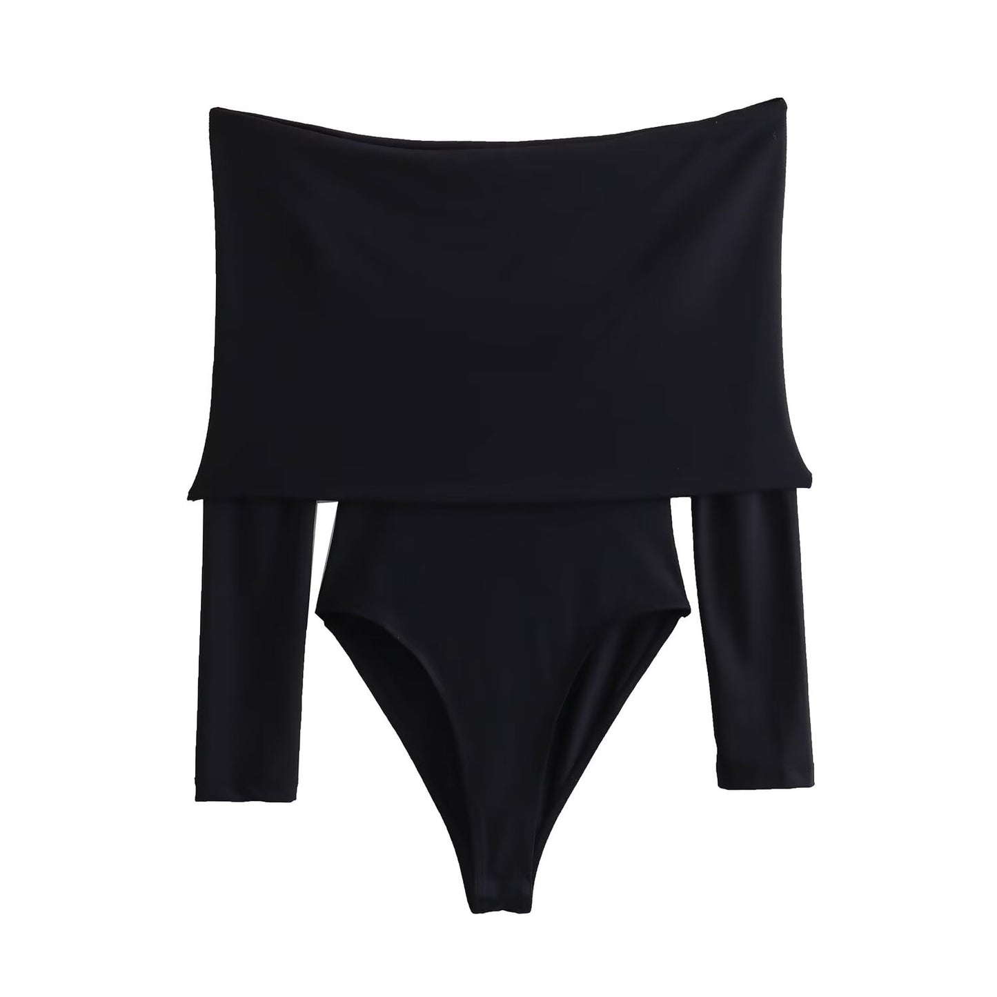 2025 Women's New Fashion Long Sleeve Tight Off Shoulder Short jumpsuit