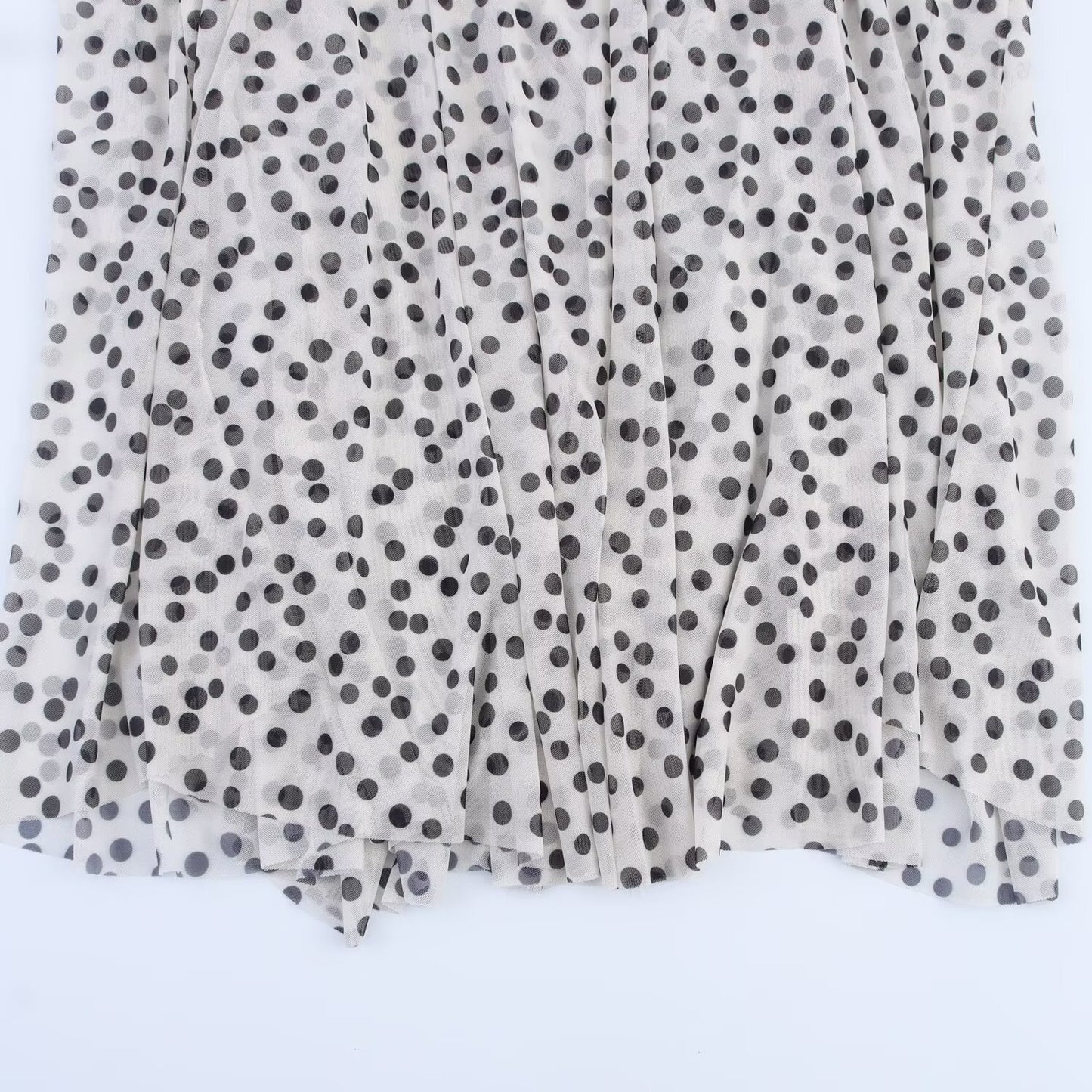 Women's new fashion polka dot print draped suspended Midi dress