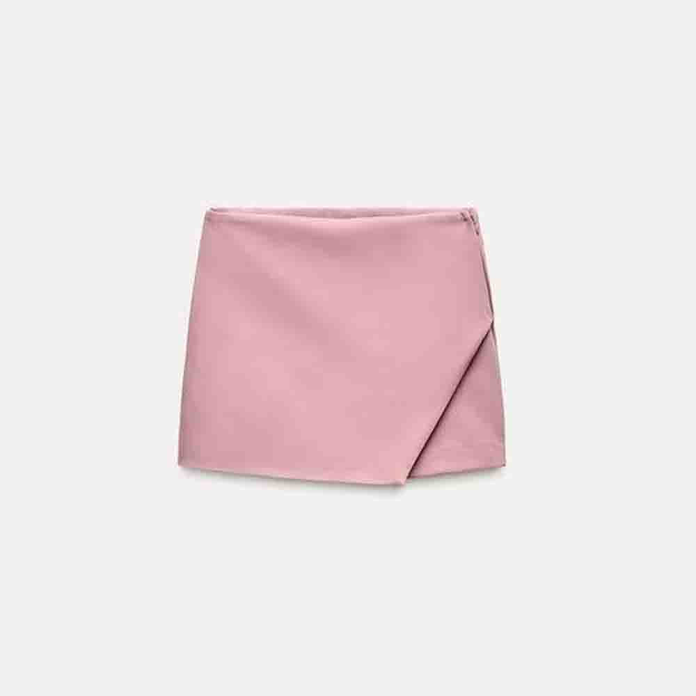 Ladies' Summer New Fashion Solid Slim High Waist Asymmetric Shorts Skirts