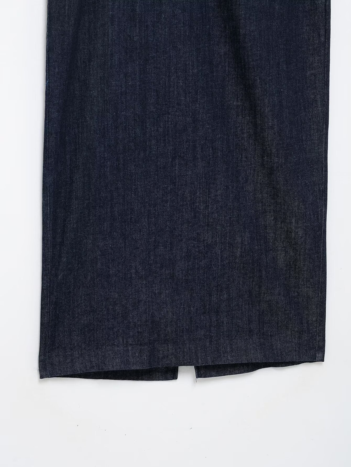 Women's new fashion pleated decoration sleeveless split denim Midi dress