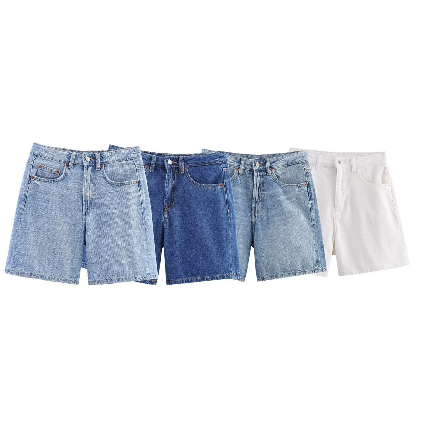 2025 Women's Fashion Casual Side Pocket Mid Waist Cowboy Shorts