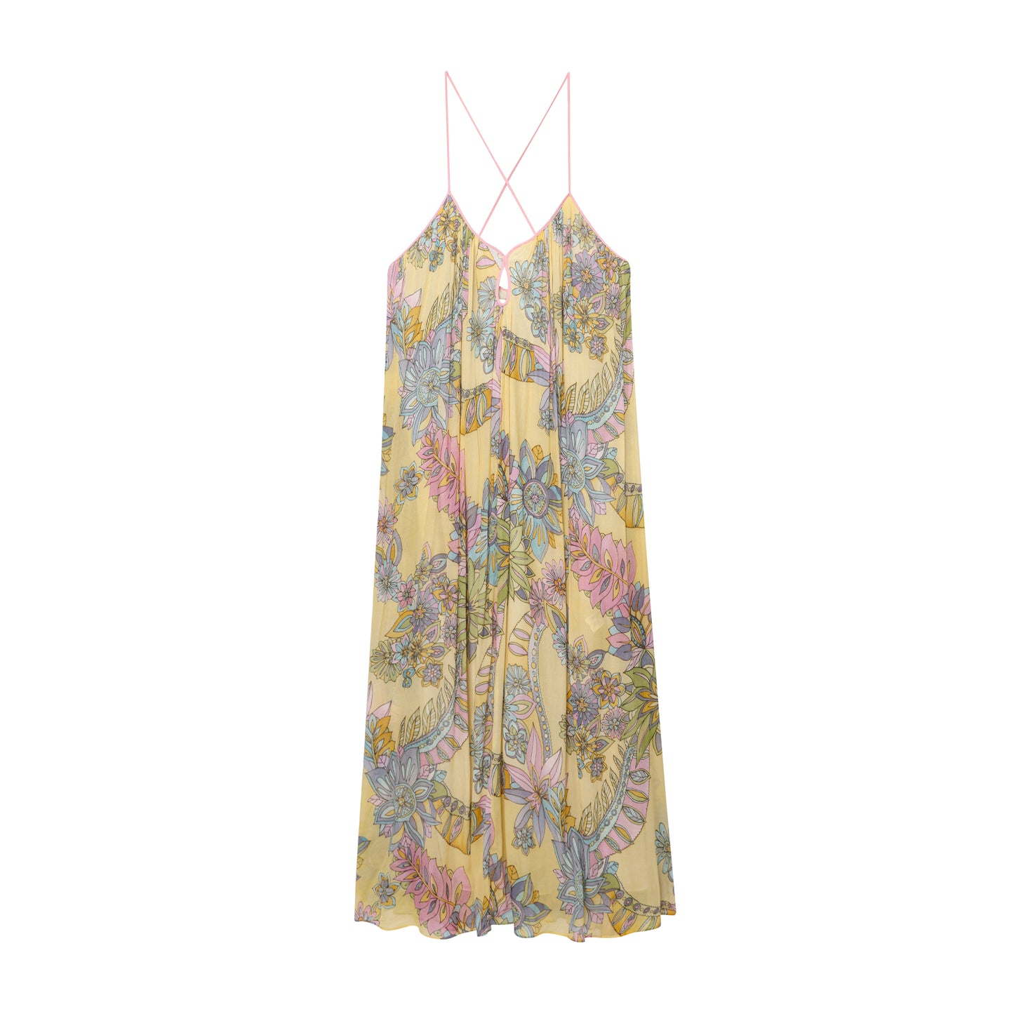 2025 Women's Fashion Loose Sleeveless Printed suspender Midi Dress