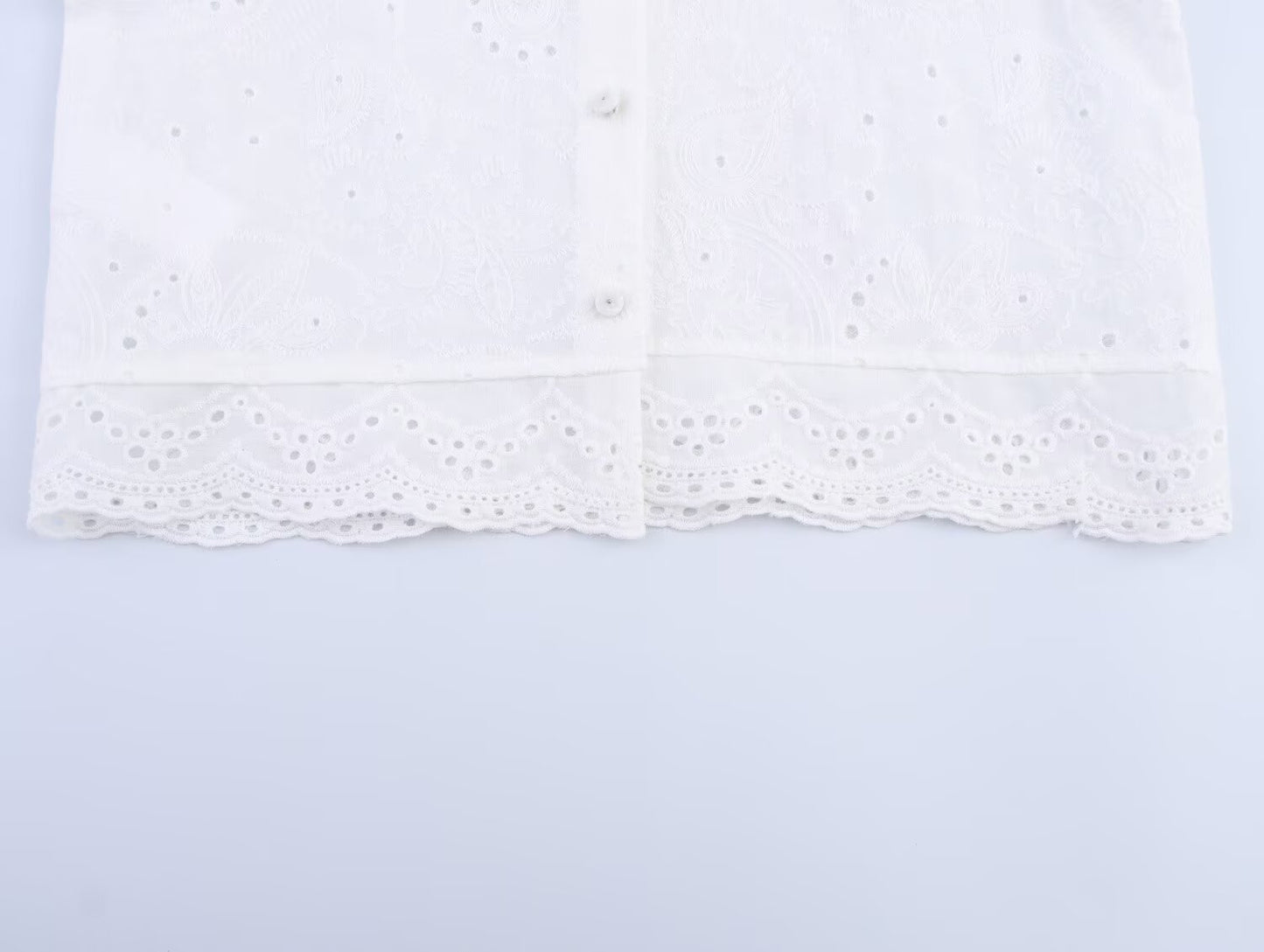 Women's new fashion casual single breasted hollow embroidery vest top