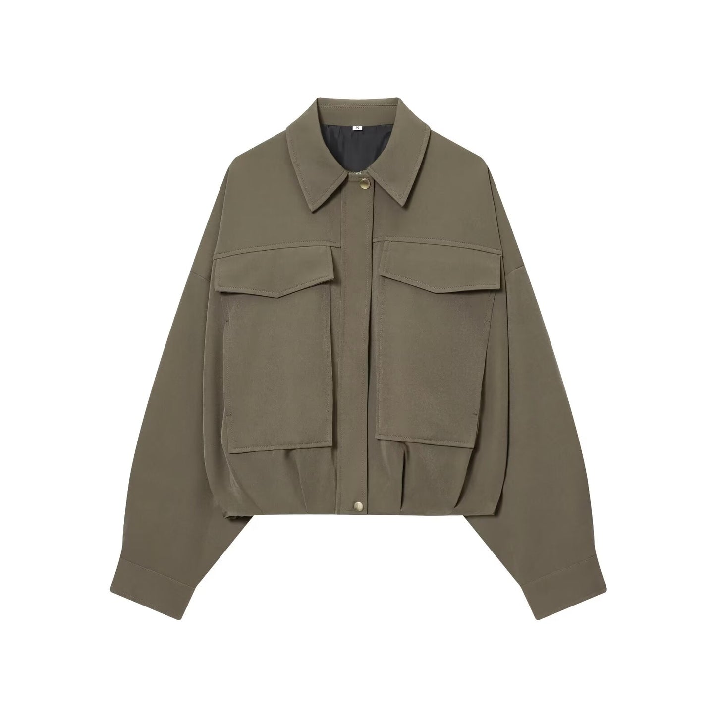 Women's new pleated hem loose pilot jacket Coat