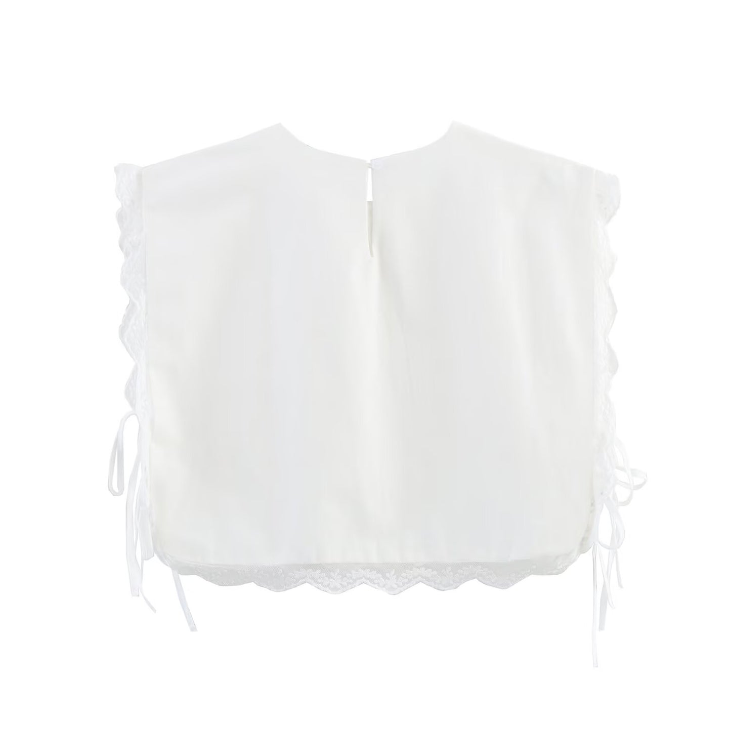 Women's' 2025 New Fashion Bow Decoration Short Lace Embroidered Top