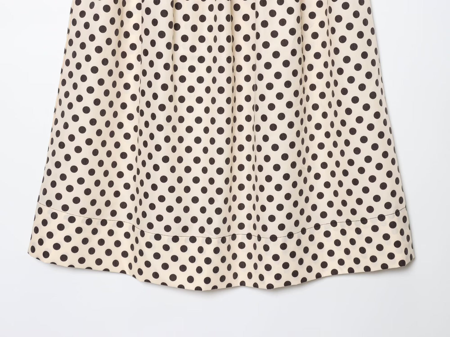 Women's chic Fashion polka dot printed elastic waist MIDI skirt