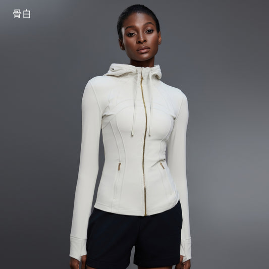 LU women's new Joker slim slim running fitness long sleeve hooded cardigan coat