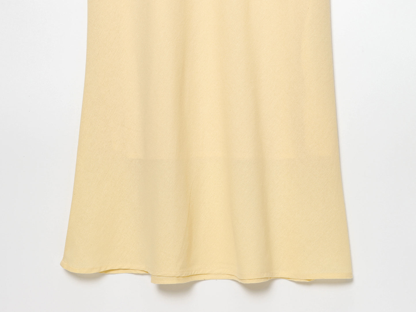 Women's New Fashion Solid Ramie Blended Underwear Style suspender Midi Dress