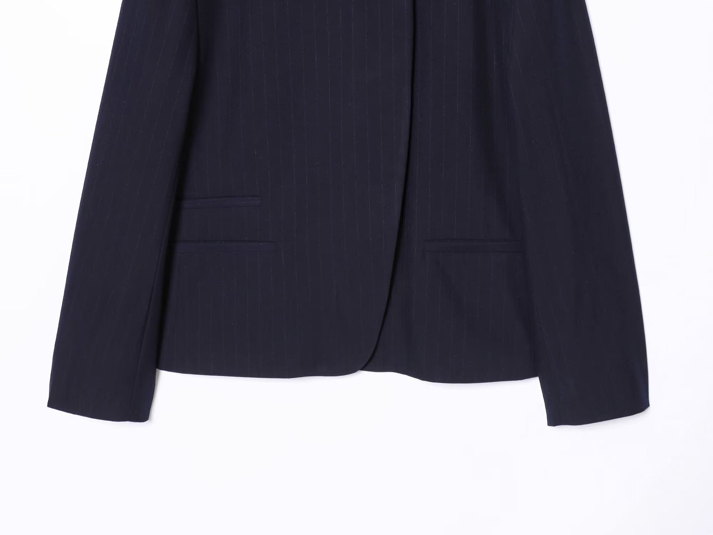 Women's high neck slim striped Blazer Coat+Pants