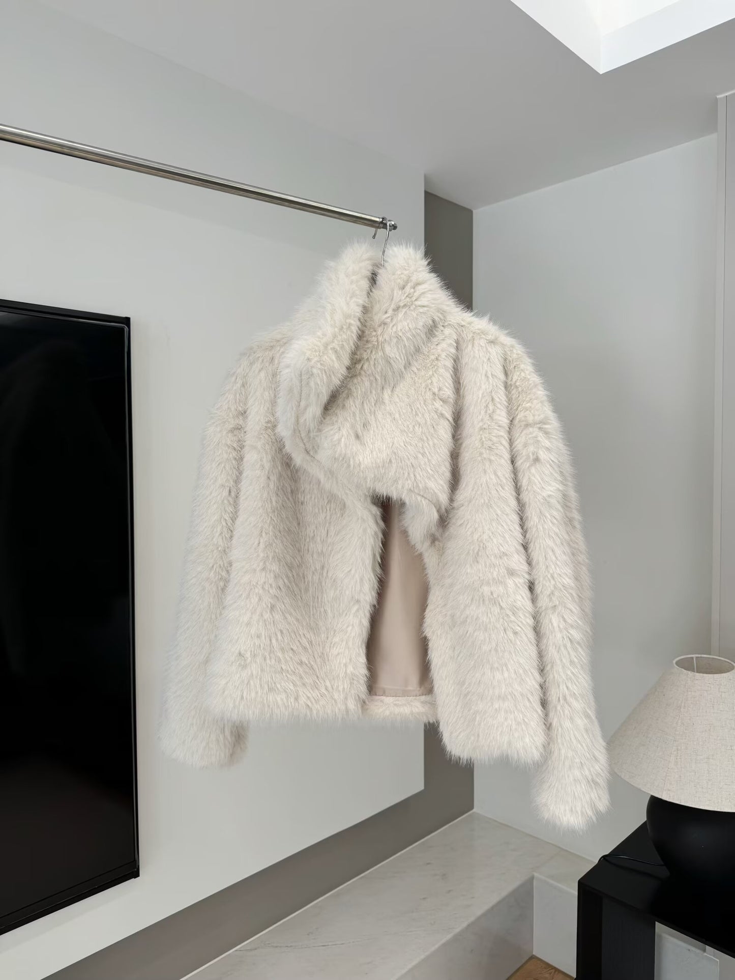 Women's Winter New loose faux fur effect Lapel Coat