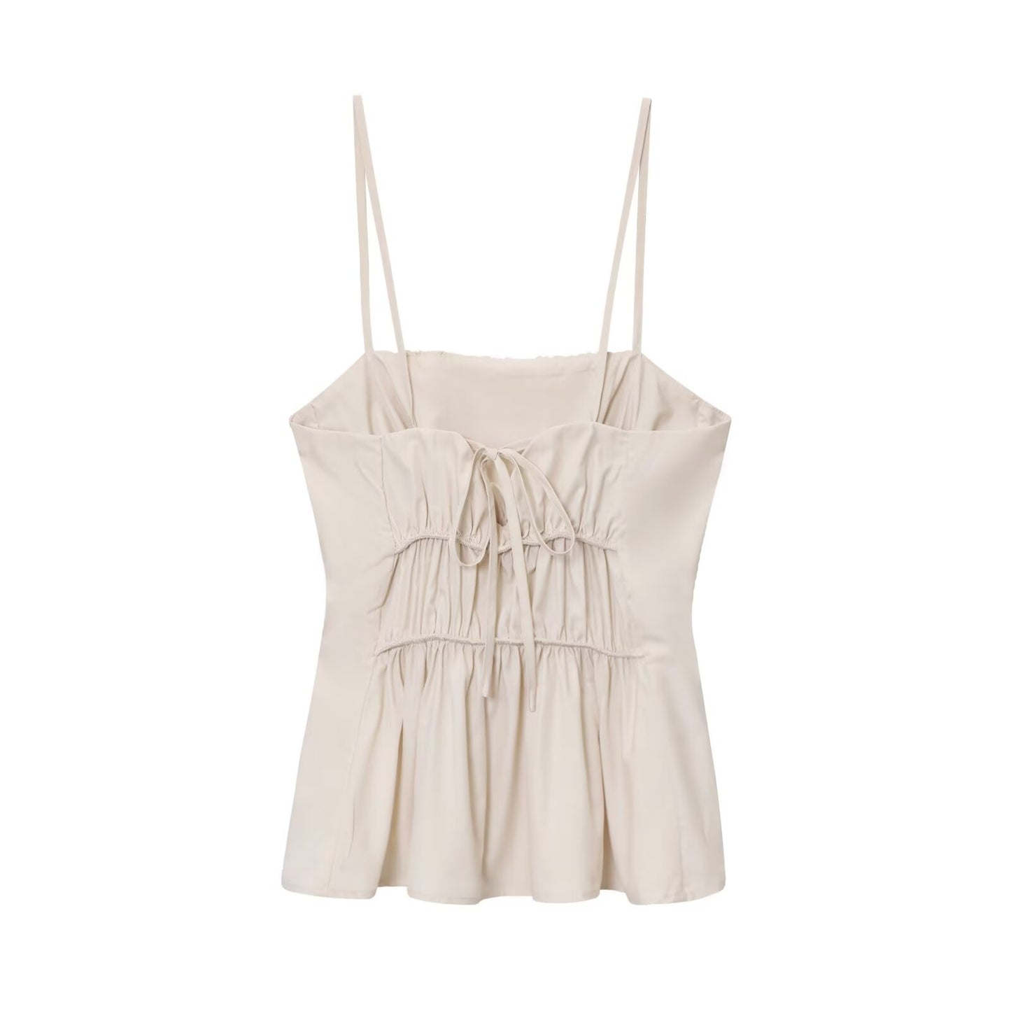 2025 women's New Fashion sleeveless pleated Thin suspender top