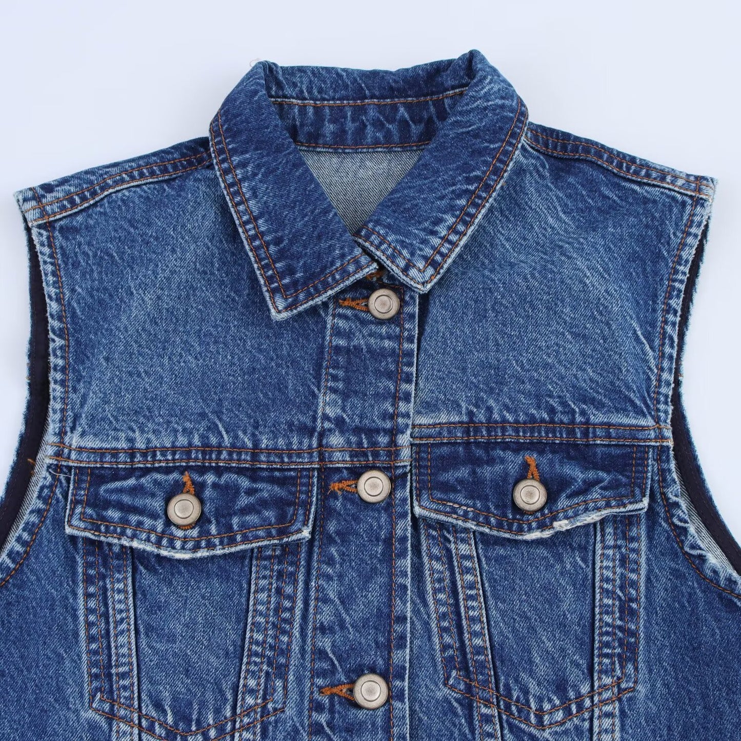 Women's New Fashion Casual Single breasted Sleeveless Cowboy Midi Dress