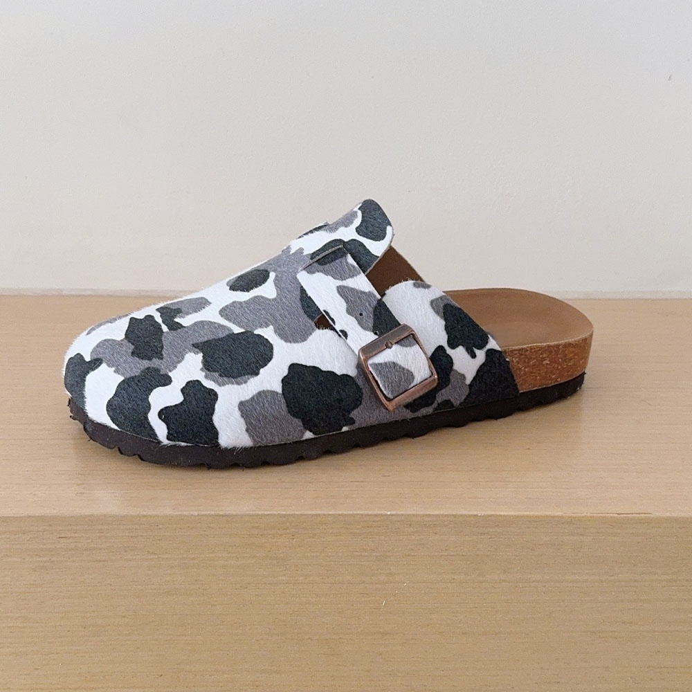 Women's 2026 new fashion cow print slippers women's half slippers