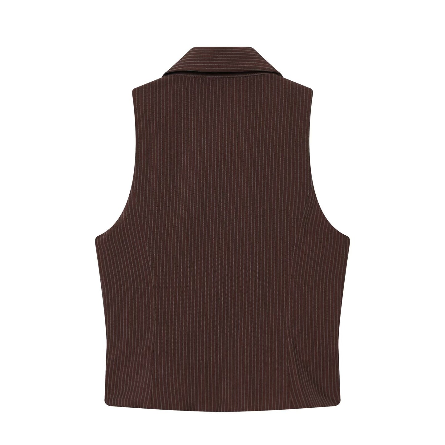 suit Women's 2 pieces sleeveless lapel striped zipper vest+Pants