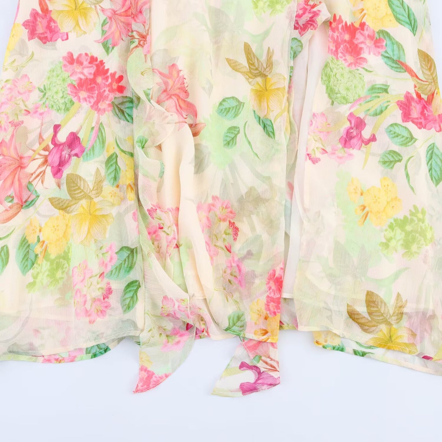 Women's new Fashion open design printed MIDI dress retro sleeveless women's dress