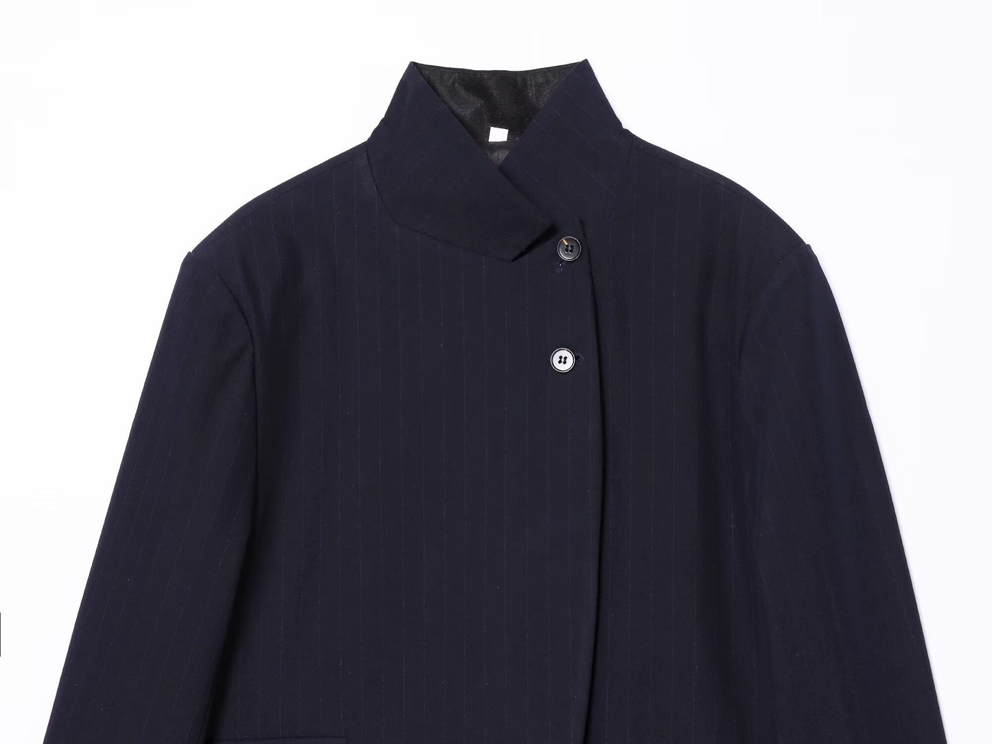Women's high neck slim striped Blazer Coat+Pants
