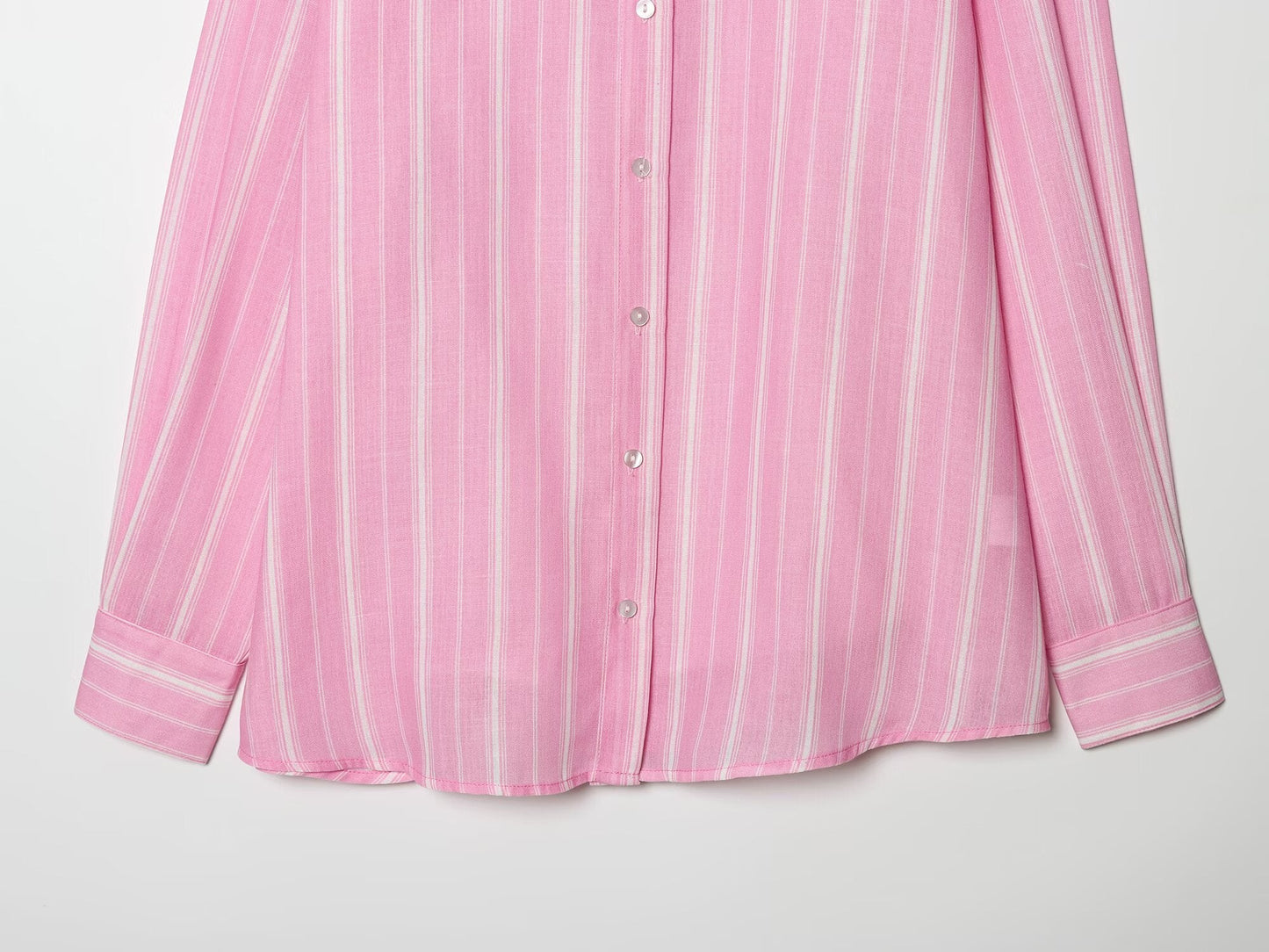 suit Women's 2 pieces loose linen blended striped shirt+Skirts