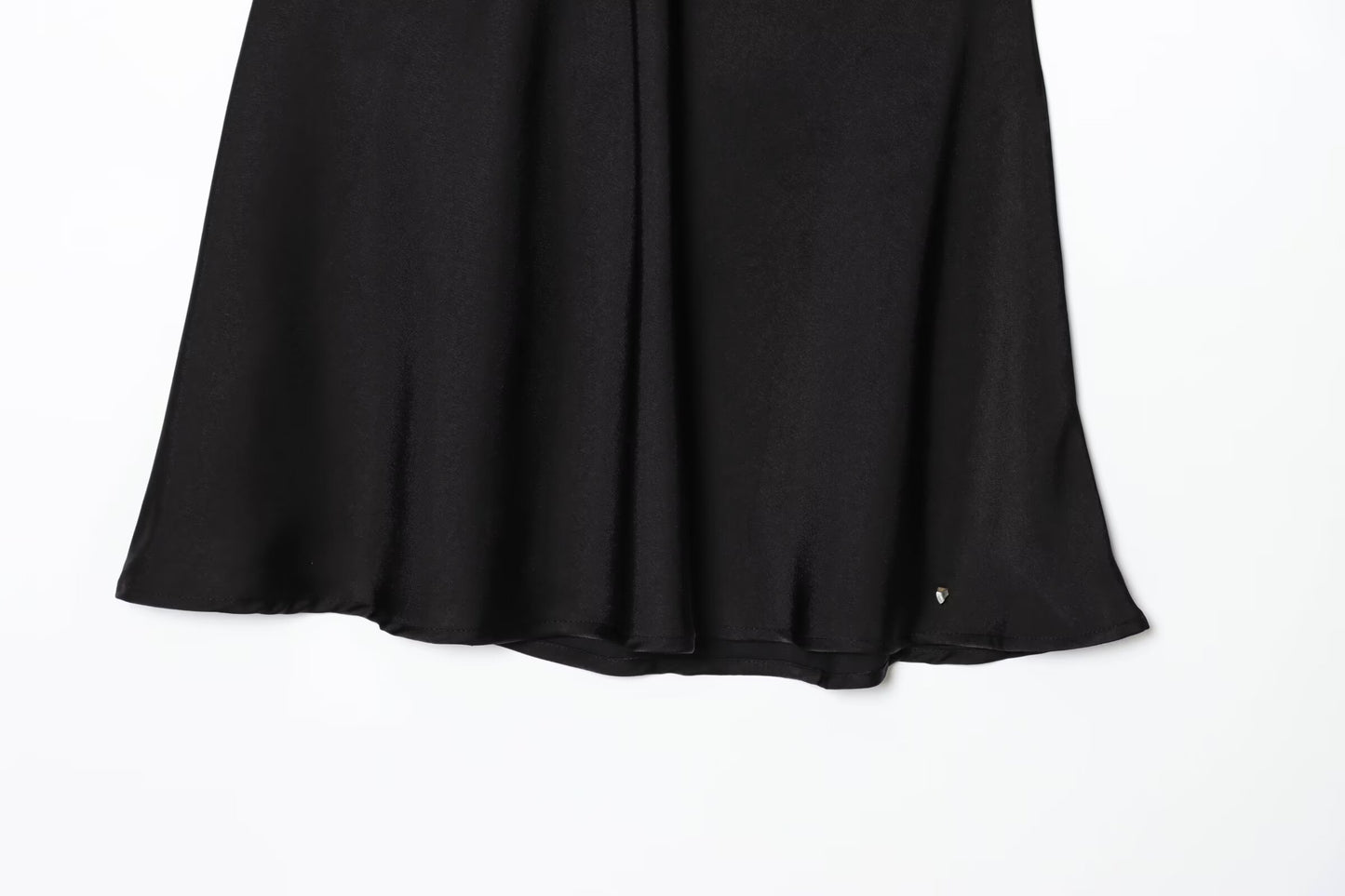 Women's new fashion draped design black slim backless hanging neck collar top