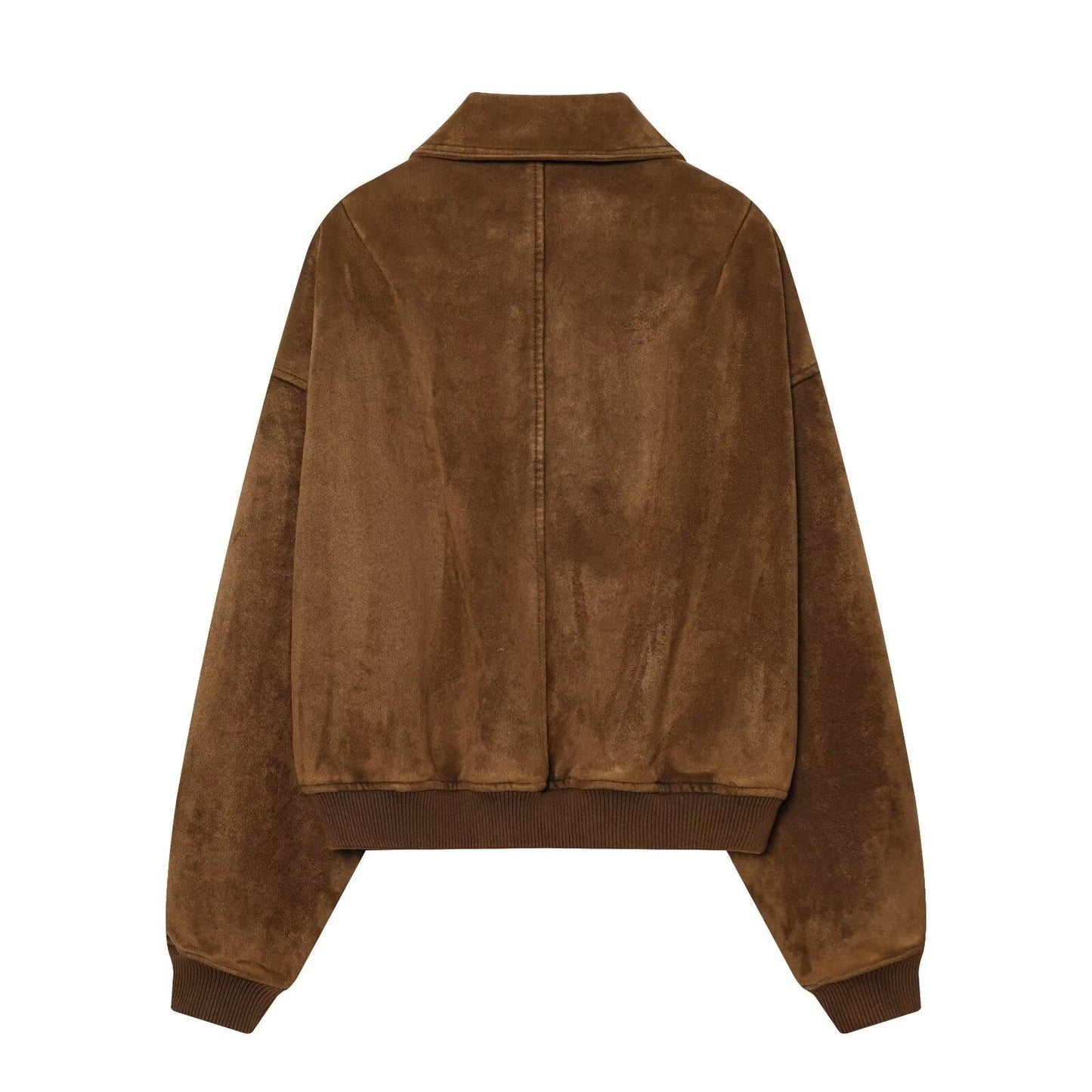 Women's suede textured lapel jacket Coat