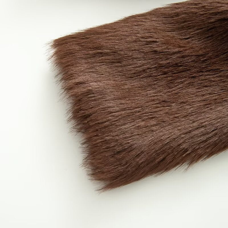 Women's artificial fur effect big Lapel Coat