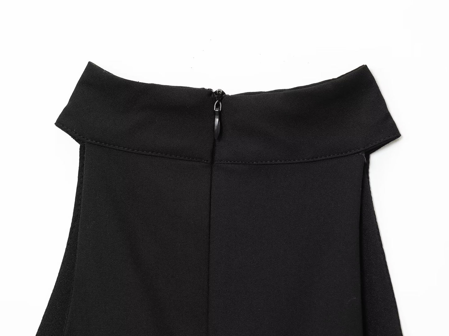 Women's new fashion sleeveless pleated halter neck mini dress