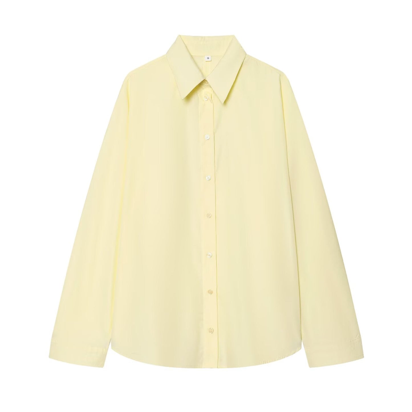 Women's loose single breasted poplin shirt