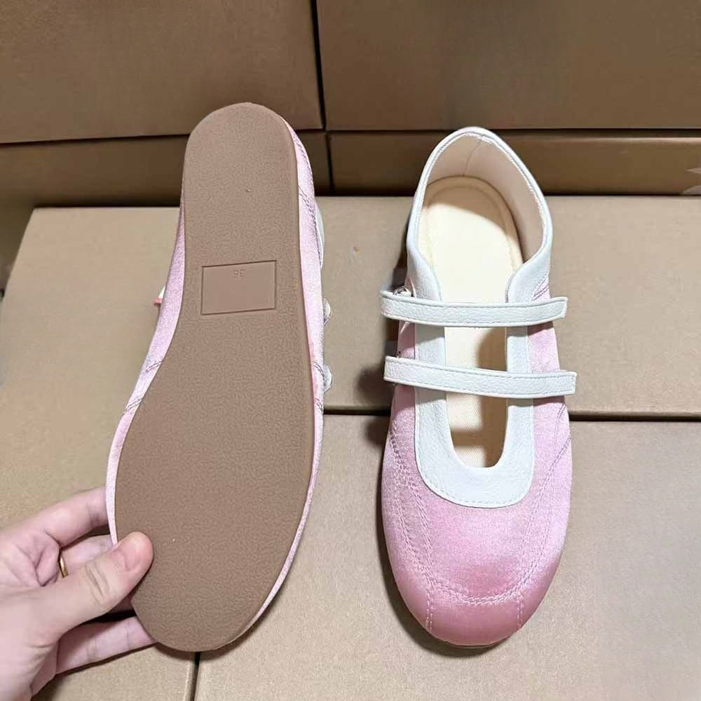 Women's New Fashion Joker Sports Shallow Joker Hook and Loop Design Ballet Style Women's Shoes.