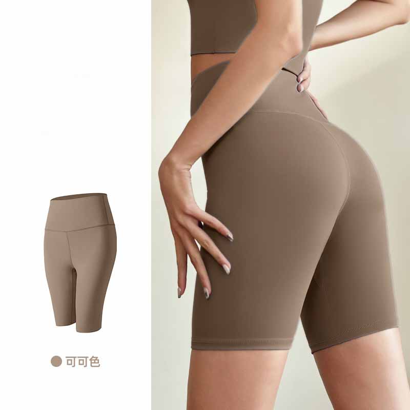 LU Women's New Fashion Joker Sports Fitness Shorts Peach Hip Cropped Pants Women Hip High Waist Elastic Tights Yoga.