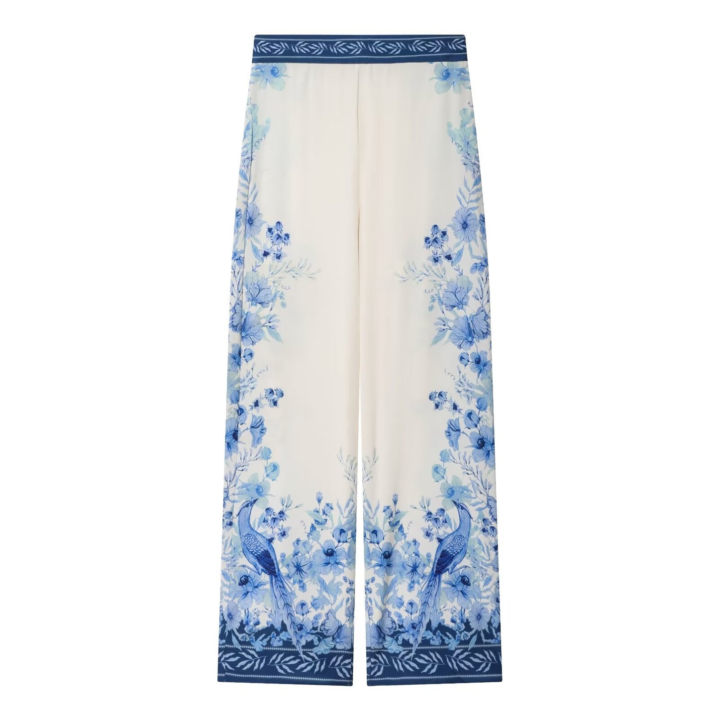 suit Women's 2 pieces loose printed Lapel shirt+Pants