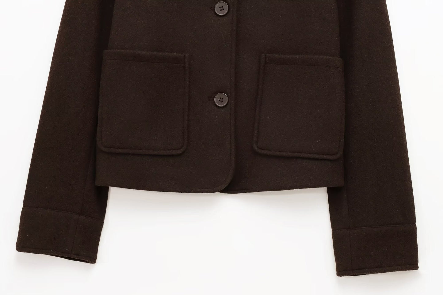 Women's new fashion pocket decoration long sleeved soft texture jacket