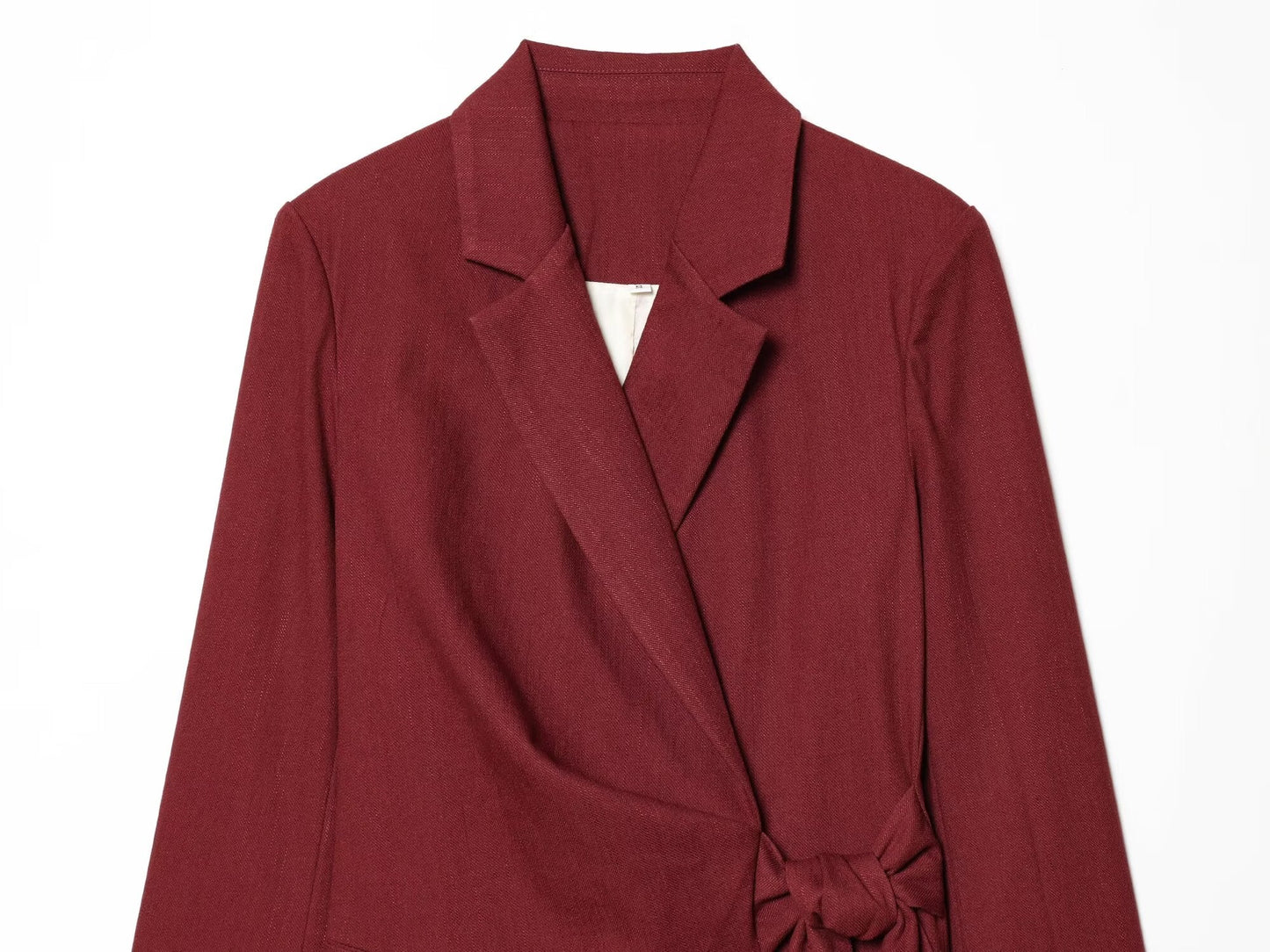 suit Women's 2 pieces casual linen blend lace up Blazer Coat +Pants