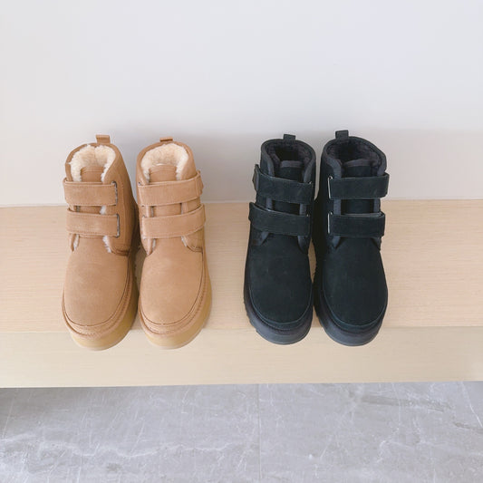 Women's New Winter Warm Double hook and loop Snow Boots have a shoe box