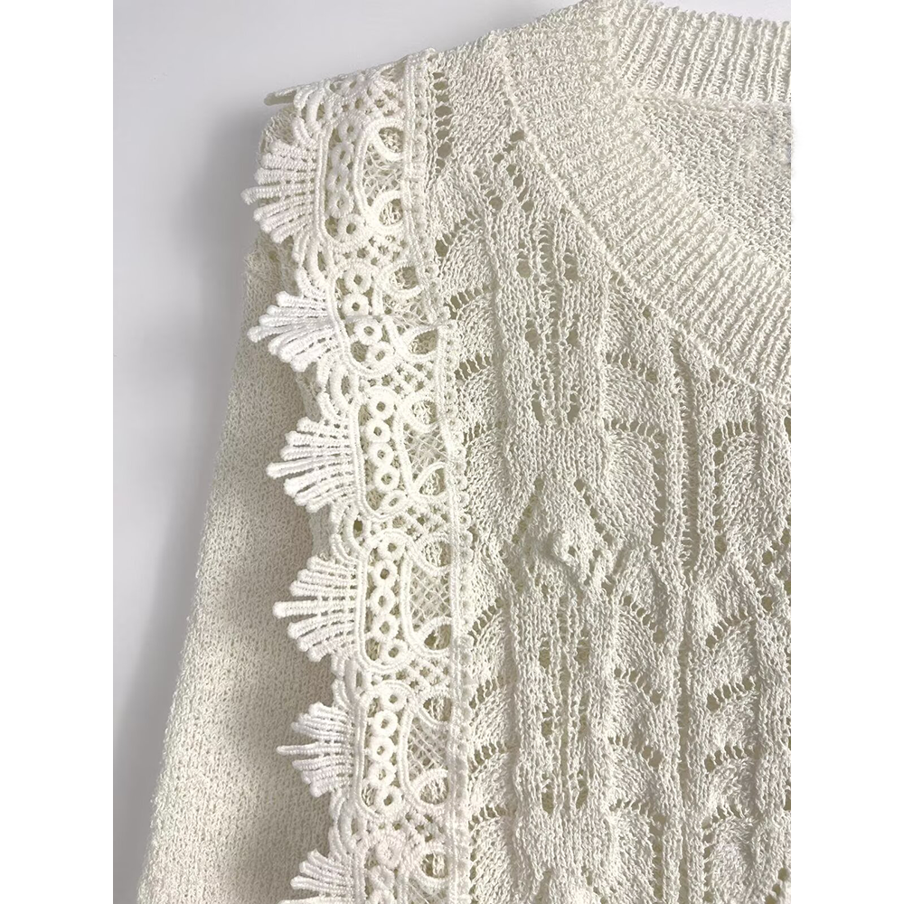 Women's lace crochet hollow knitted cardigan