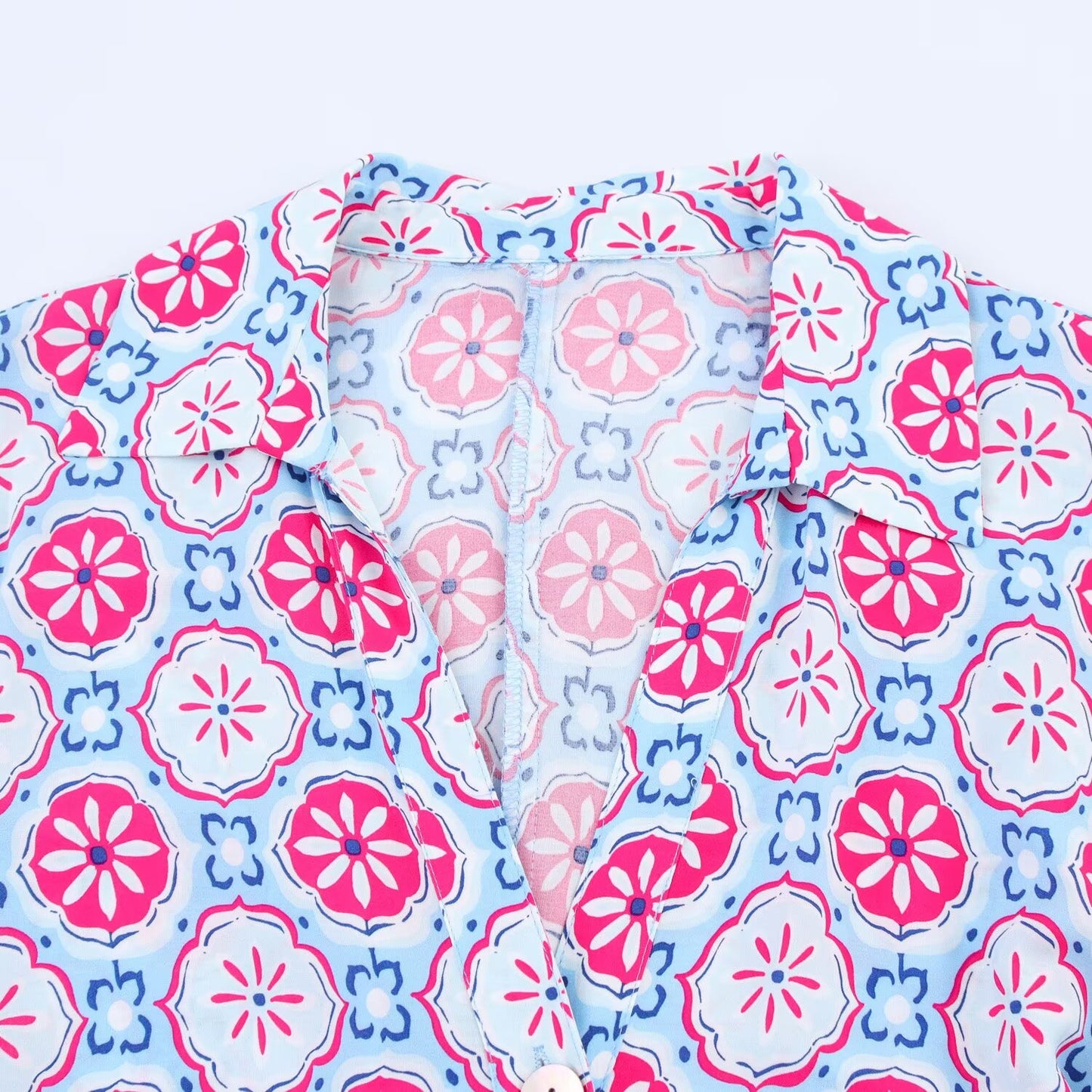 Women's new chic Fashion With Belt printed shirt style MIDI dress retro long sleeved button up women's dress