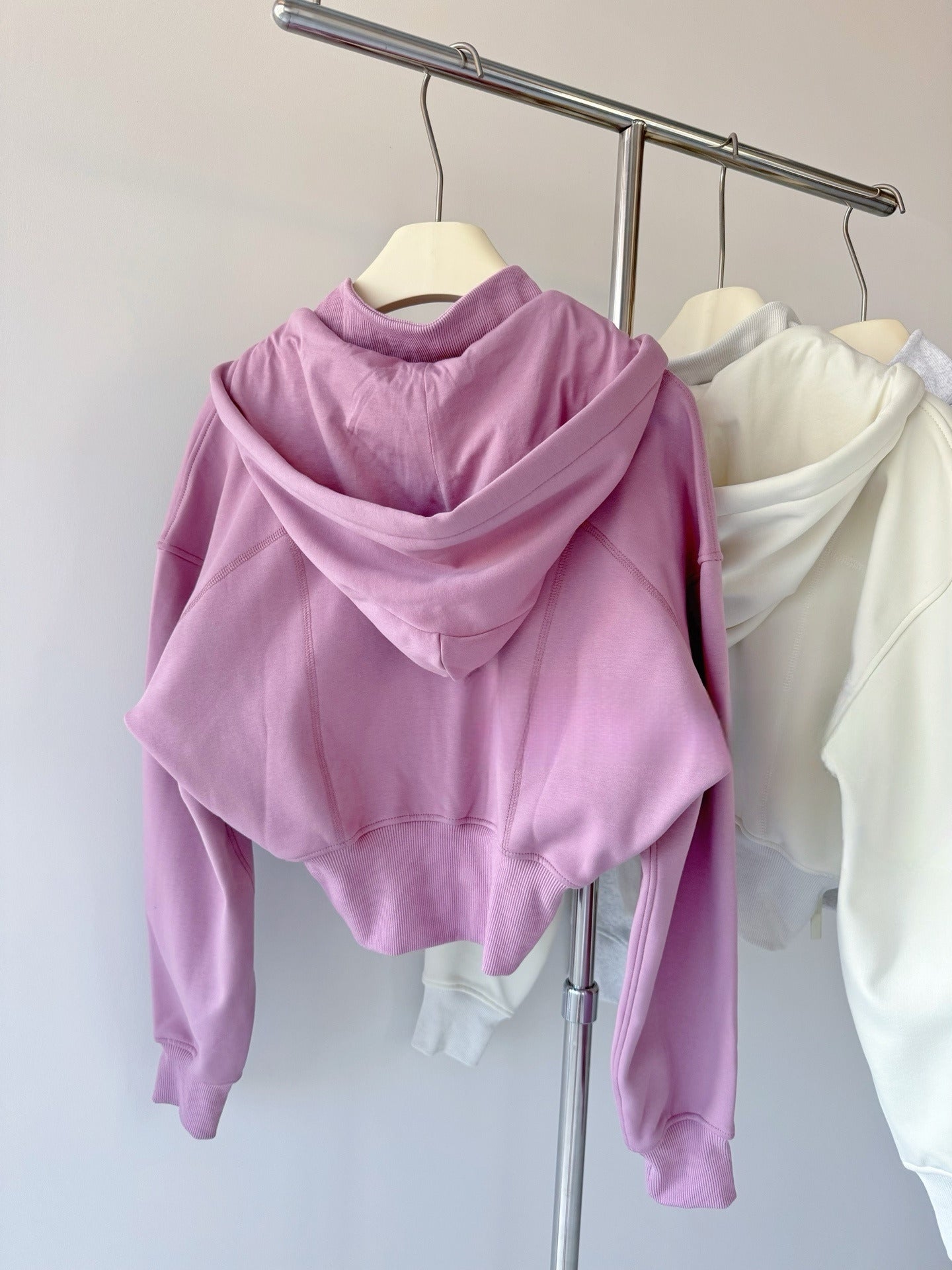 LU women's new casual versatile brushed full zip hooded sweatshirt