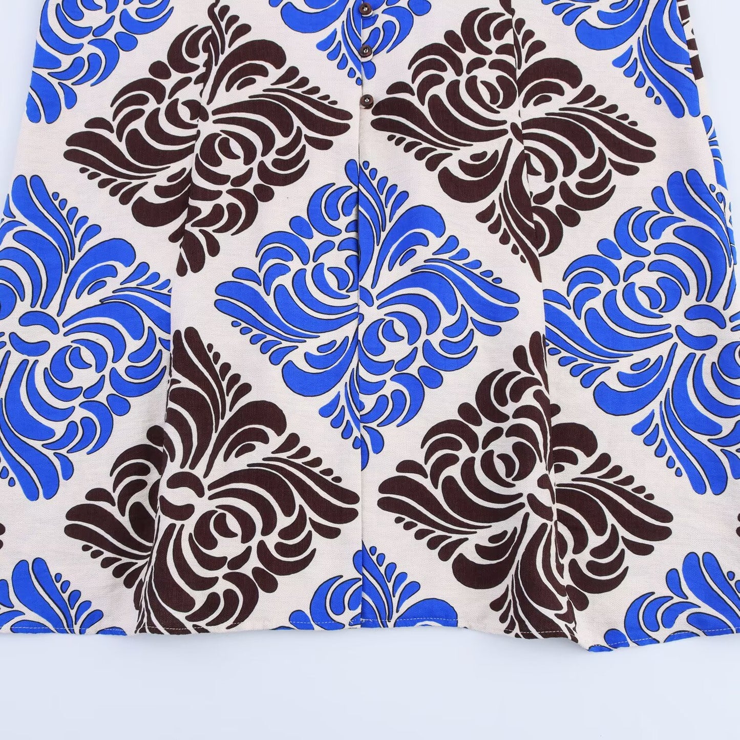 Women's' New Fashion Open Design Printed Wide Shoulder Strap Midi Dress